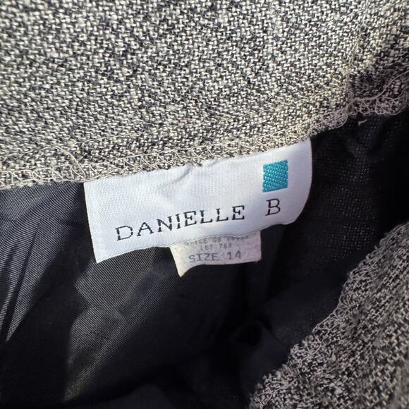 Vintage Danielle B Size 14 Black Gray Pencil Business Skirt Office Wear - Picture 4 of 8